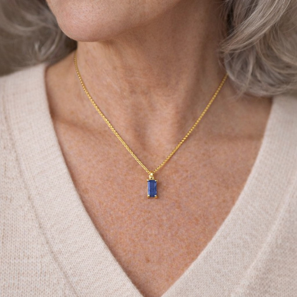 Minimalist Sapphire Pendant Necklace