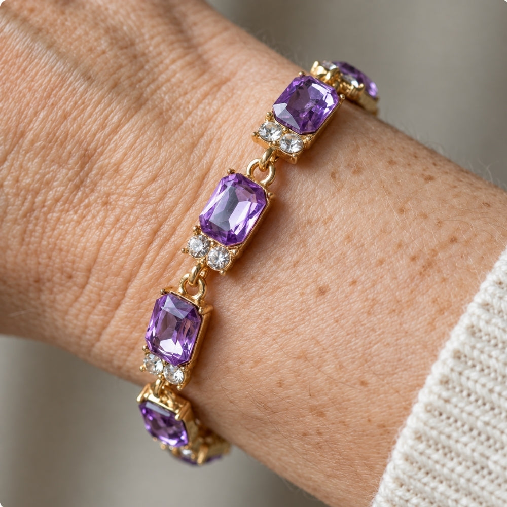 Valleria Amethyst Charm Bracelet