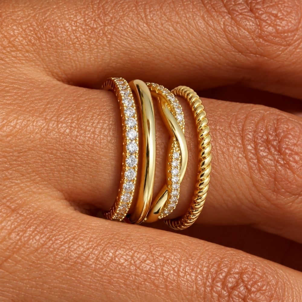 Grace Stacking Gold Ring Set