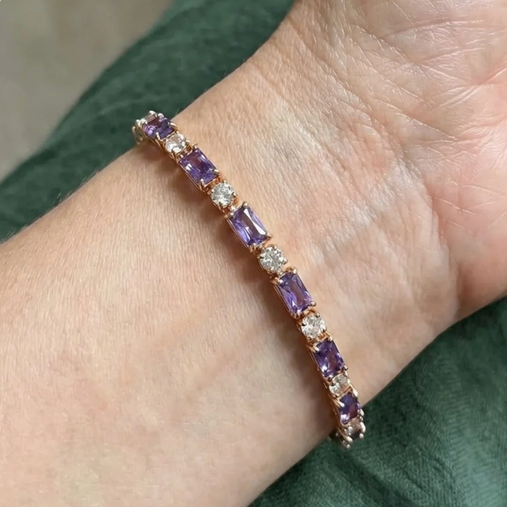 Amethyst Prism Tennis Bracelet