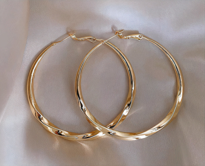 Vintage Rose Gold Hoop Earrings