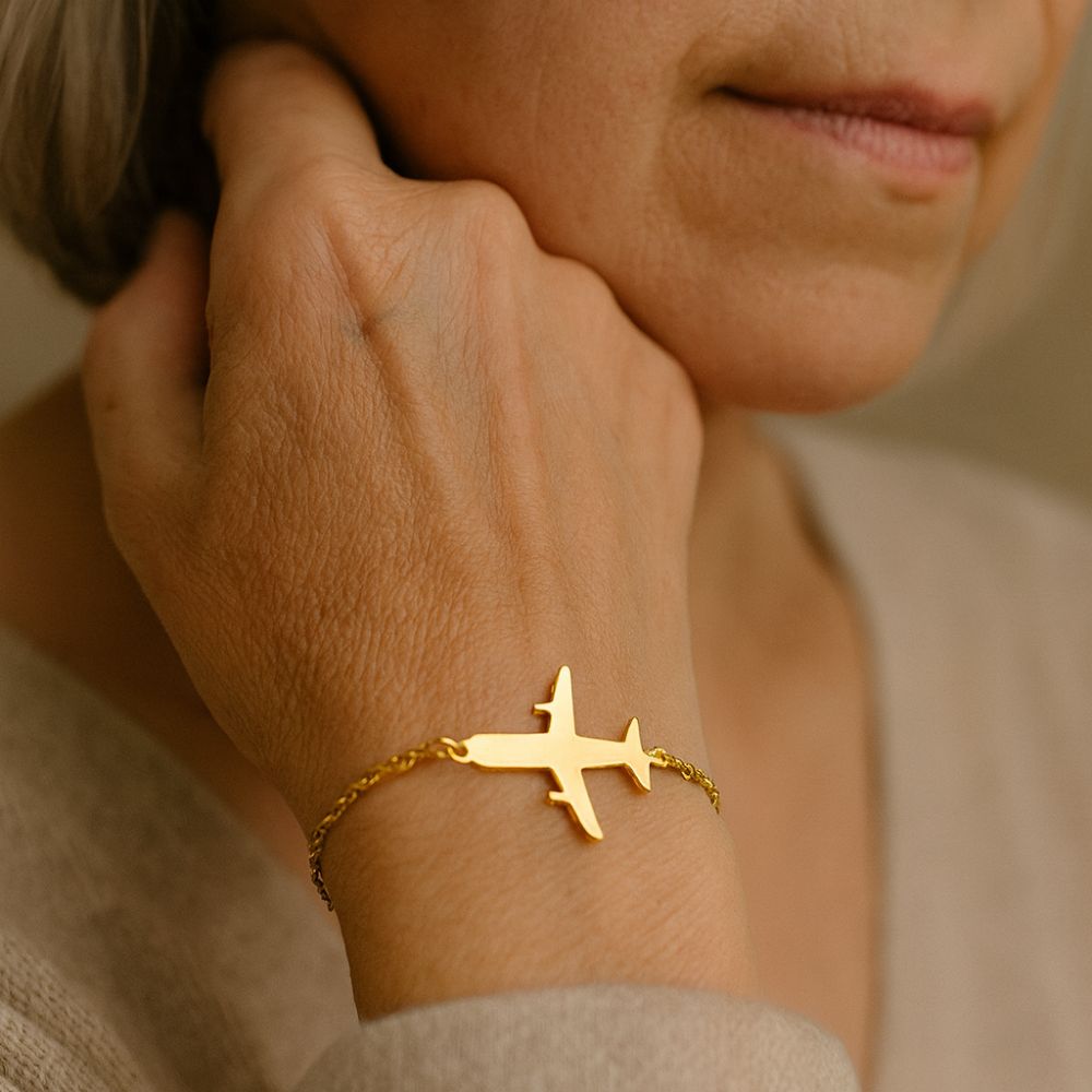 Golden Airplane Bracelet