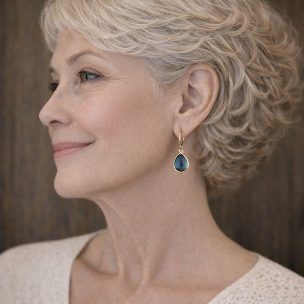 Blue Teardrop Crystal Earrings