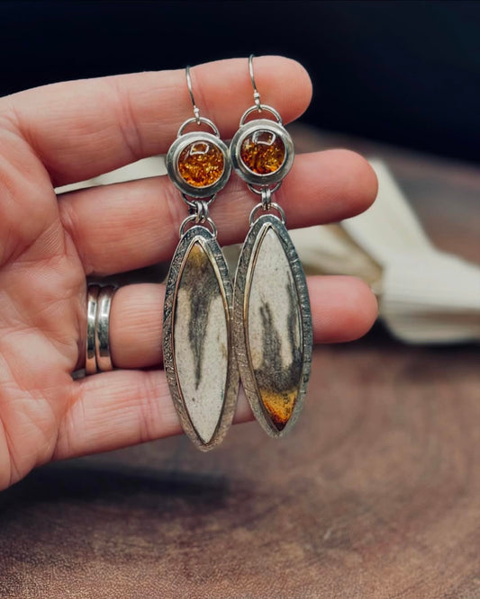 Vintage Yellow Dangling Earrings