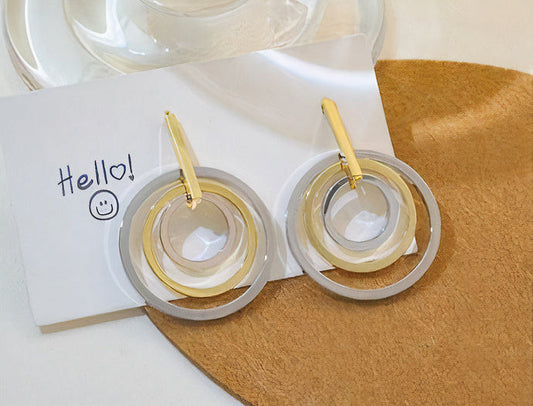 Vintage Rounded Silver Plated Earrings