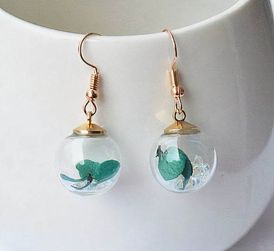 Vintage Nature Crystal Ball Earrings