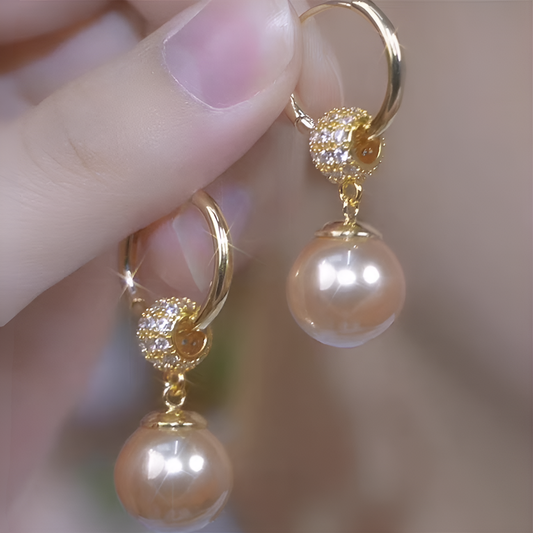 Big Dangling Pearl Earrings