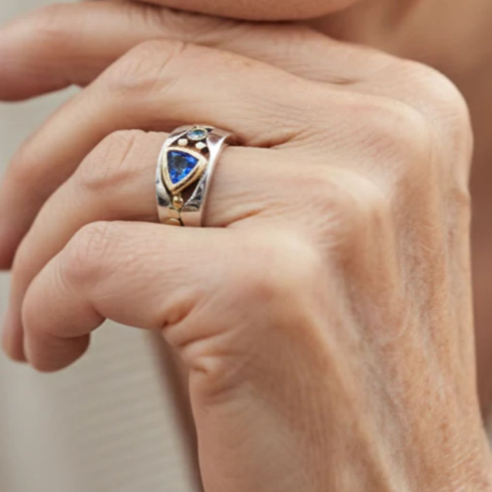 Vintage Blue Crystal Ring