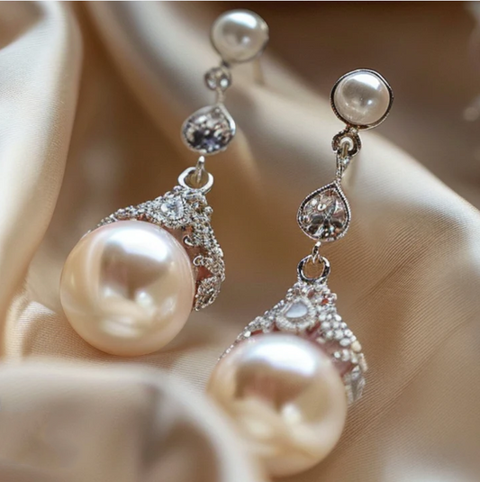 Dangling Big Pearl Earrings