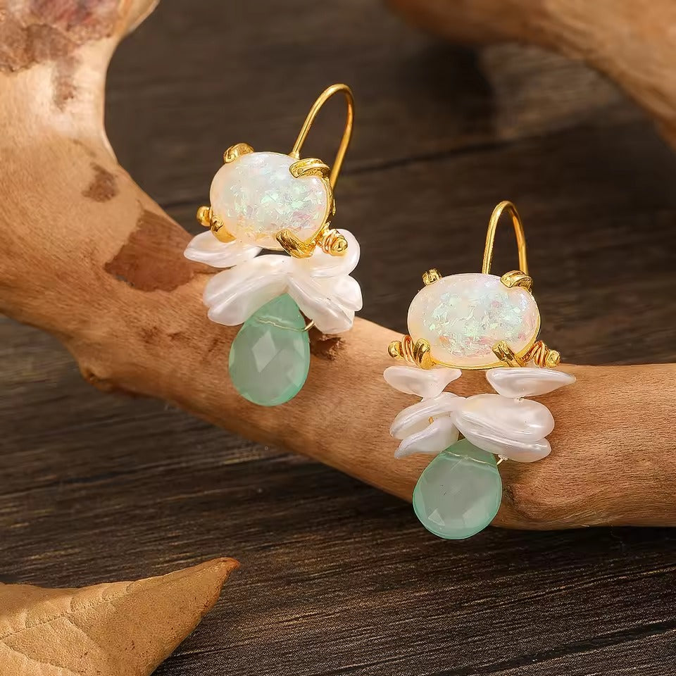 Vintage Blue Natural Stone Earrings