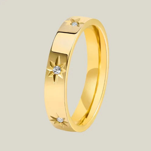 Vintage Golden Starry Night Ring