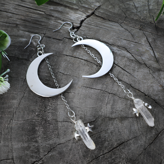 Vintage Dangling Lunar Earrings