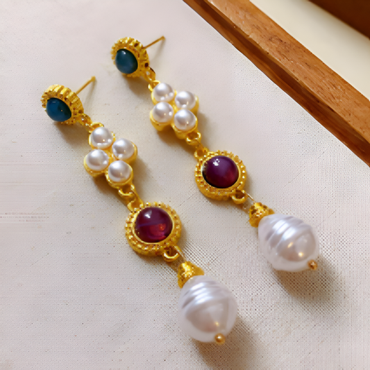 Heritage Pearl and Gemstone Earrings