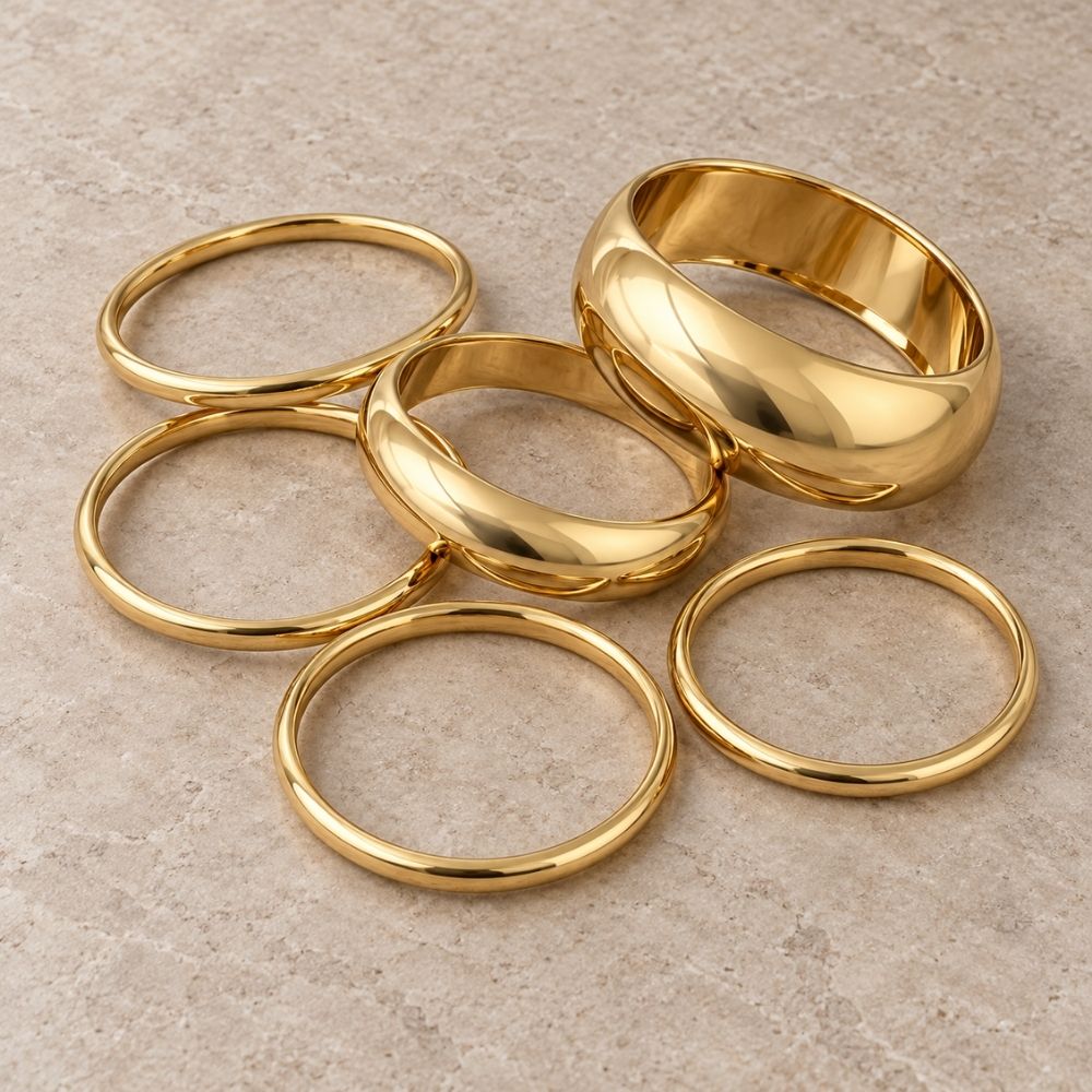 Vintage Golden Bangle Bracelet Set
