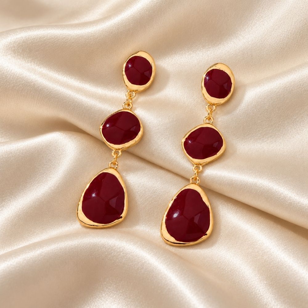 French Vintage Gold Teardrop Earrings
