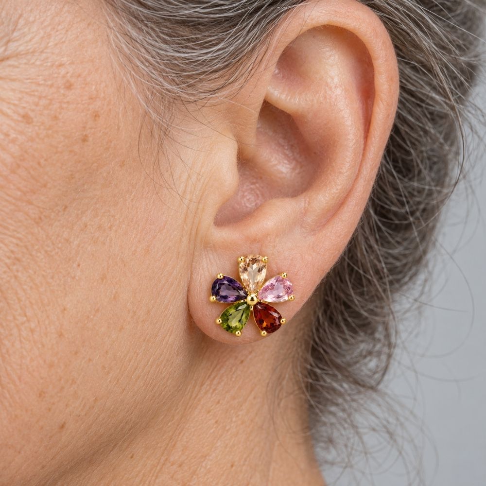 Petal Crystal Stud Earrings