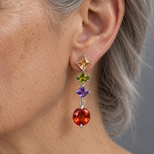 Vintage Prism Crystal Drop Earrings
