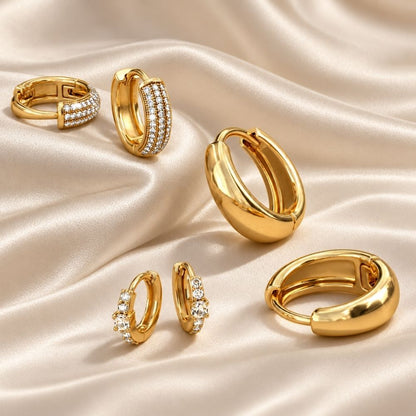 Aurelia Golden Radiance Hoop Earring Set