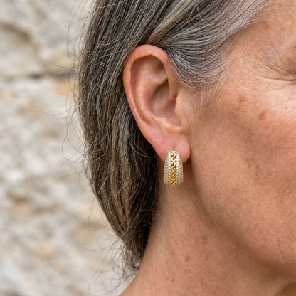 Gold Plated Turquoise Bead Earrings