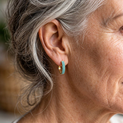 Turquoise Classic Gold Earrings