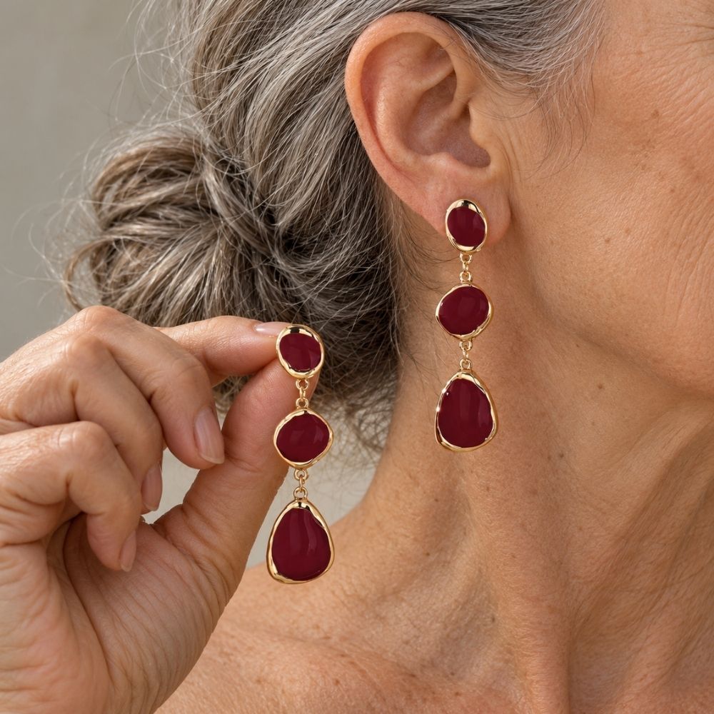 French Vintage Gold Teardrop Earrings