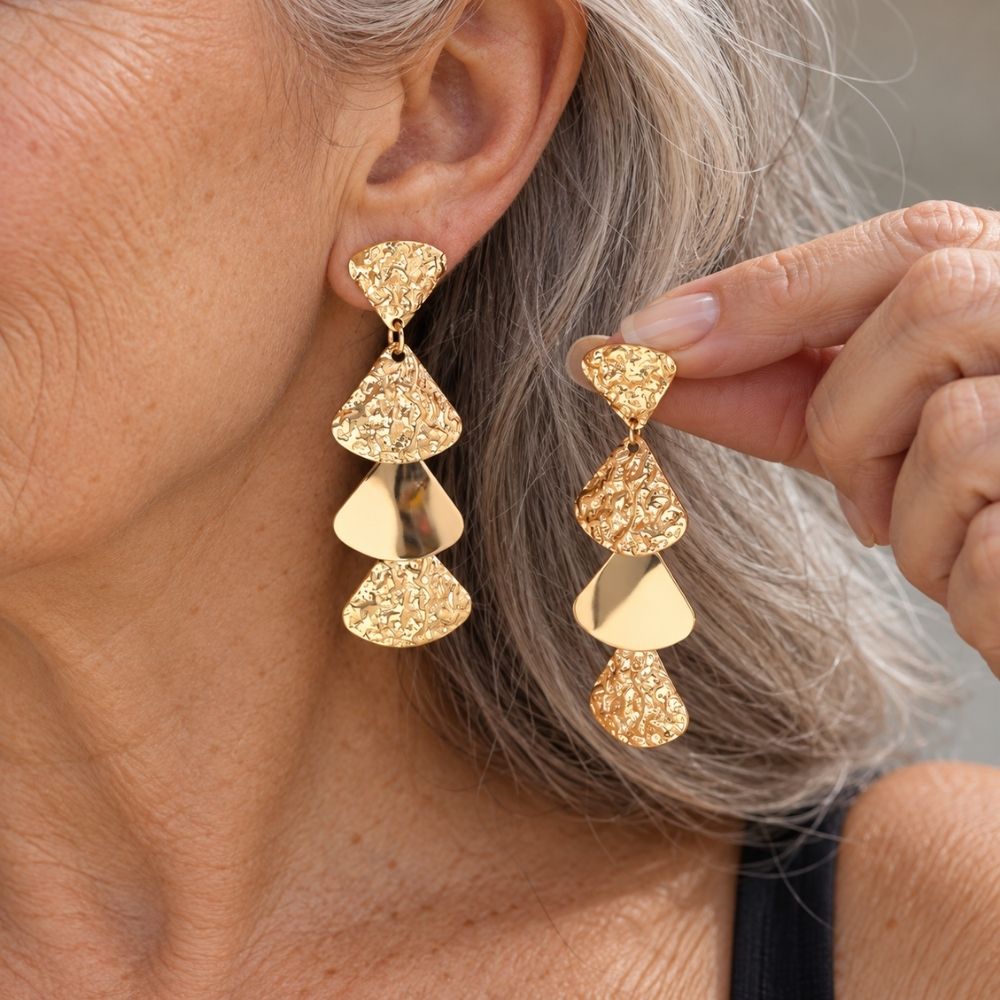 Cascade Gold Drop Earrings