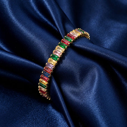 Rainbow Gold Tennis Bracelet