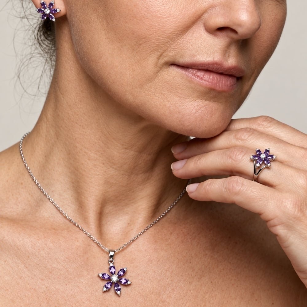 Amethyst Bloom Jewelry Set