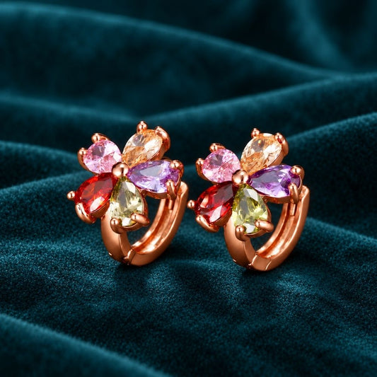 Blossom Zircon Rose Gold Earrings