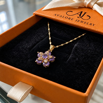 Amelyth Violet Flower Necklace
