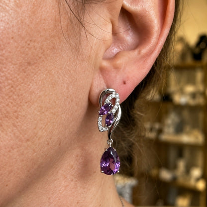 Amethyst Glimmer Drop Earrings