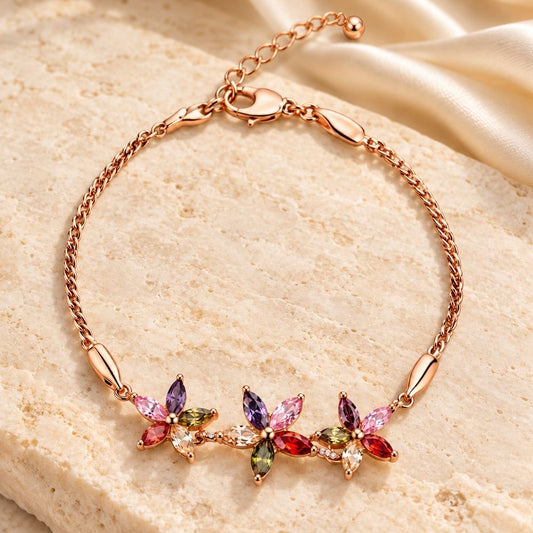 Enchanted Floral Rose Gold Bracelet