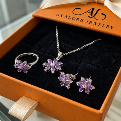Amethyst Bloom Jewelry Set