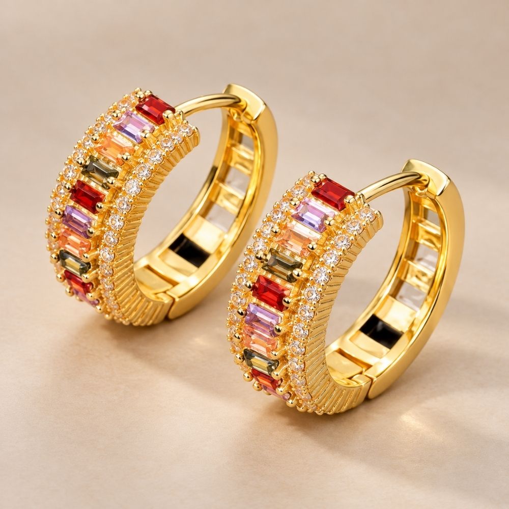 Vintage Sunset Gold Earrings