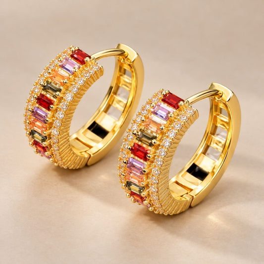 Vintage Sunset Gold Earrings