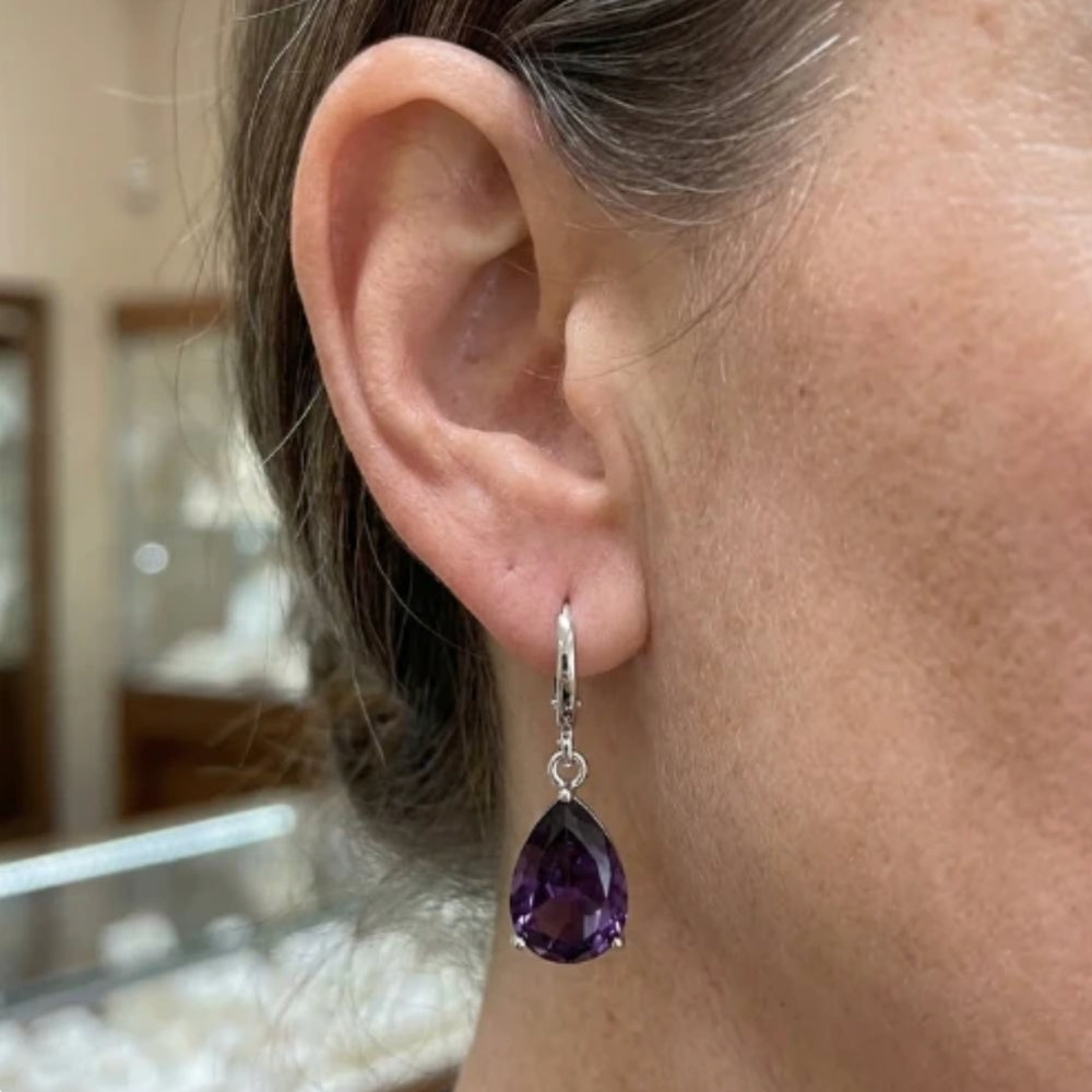 Amethyst Teardrop Earrings