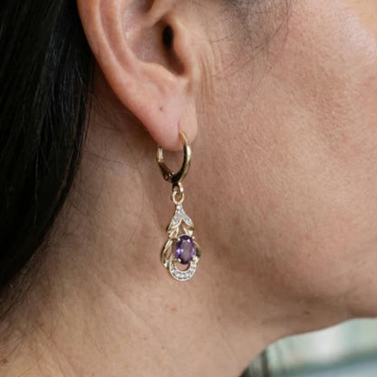 Moonlit Amethyst Teardrop Earrings
