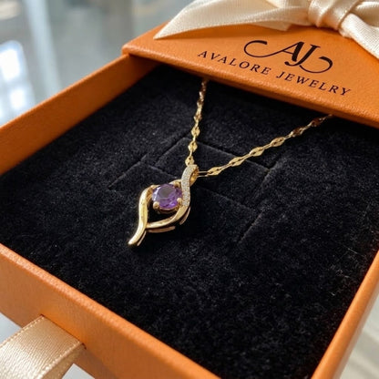 Vespera Amethyst Swirl Necklace