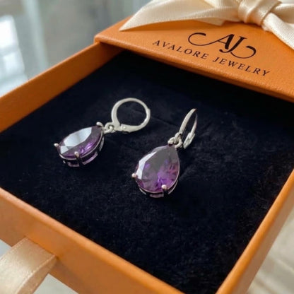 Amethyst Teardrop Earrings