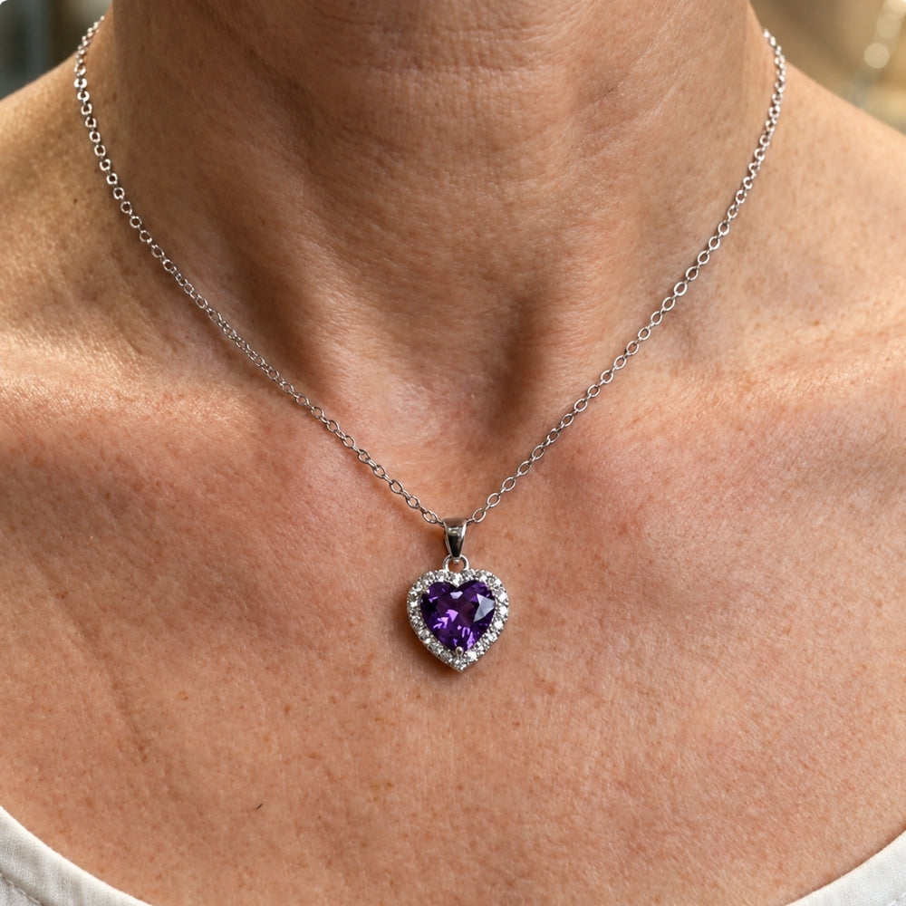 Amethyst Heart Radiance Necklace