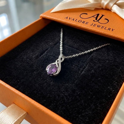 Amethyst Infinity Pave Necklace
