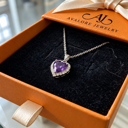 Amethyst Heart Radiance Necklace