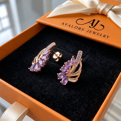 Viorelle Amethyst Wing Earrings