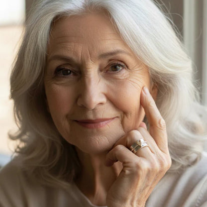 Vintage Golden Heart Silver Ring