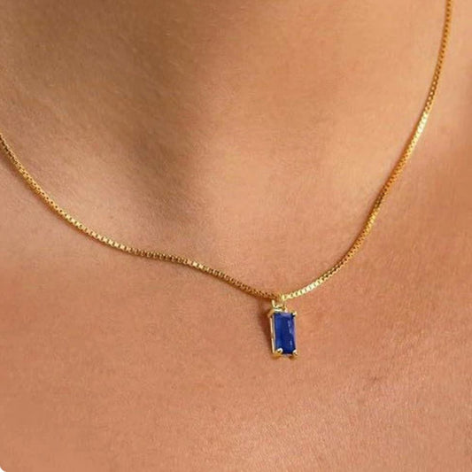 Minimalist Sapphire Pendant Necklace