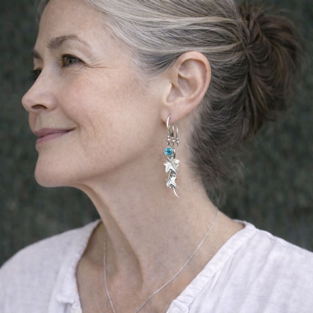 Blue Crystal Elf Earrings