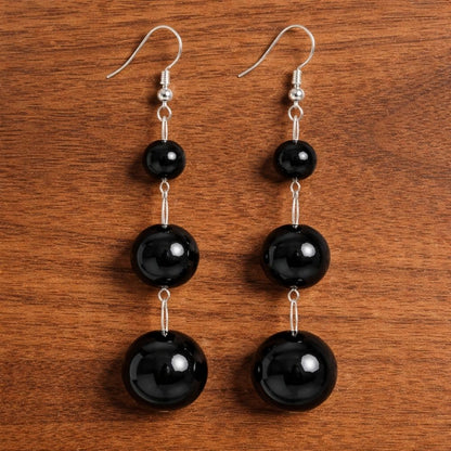 Black Beads Earrings